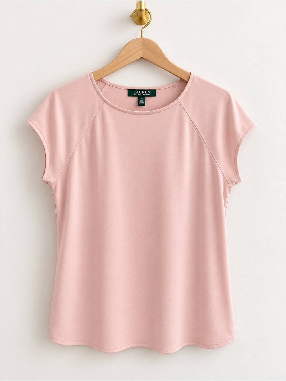 Lauren Ralph Lauren Pink Blush Short Sleeve Top Size 1X Plus